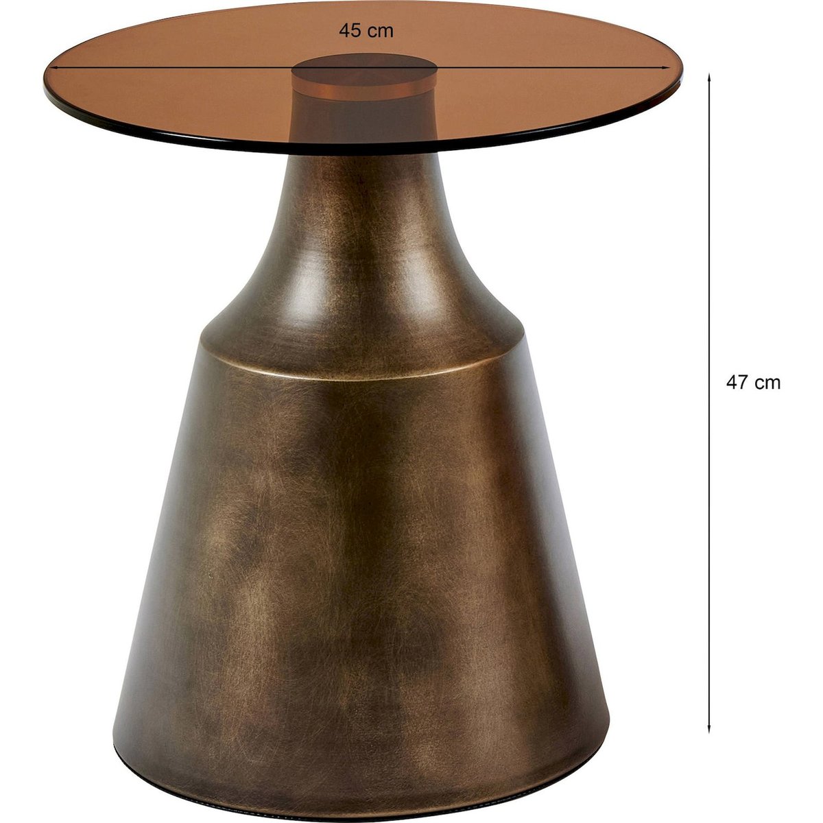 Table basse ronde verre fumé et métal bronze et verre fumé, RECOLLECTION