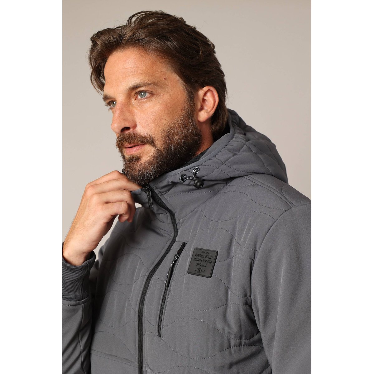Veste à capuche FLAY dark grey, DEELUXE