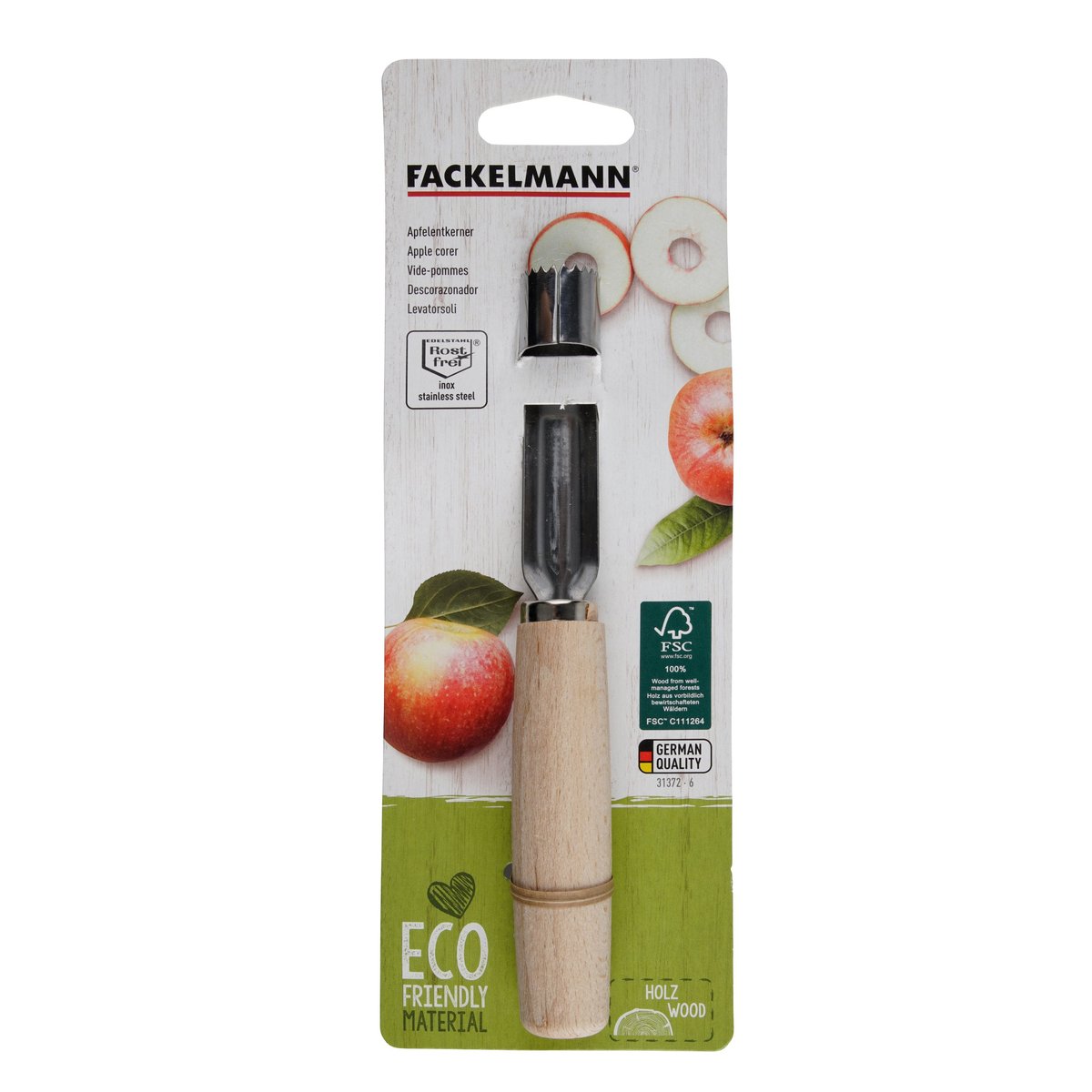 Vide pomme ECO FRIENDLY inox,bois brun, FACKELMANN