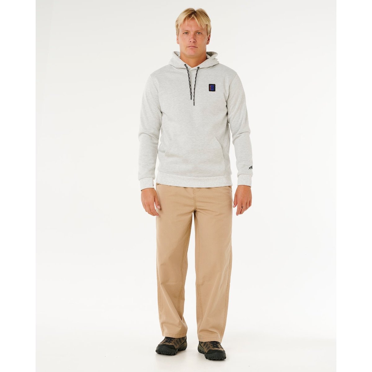 Sweat à capuche ANTI-SERIES SEARCH BASE gris chiné, RIP CURL