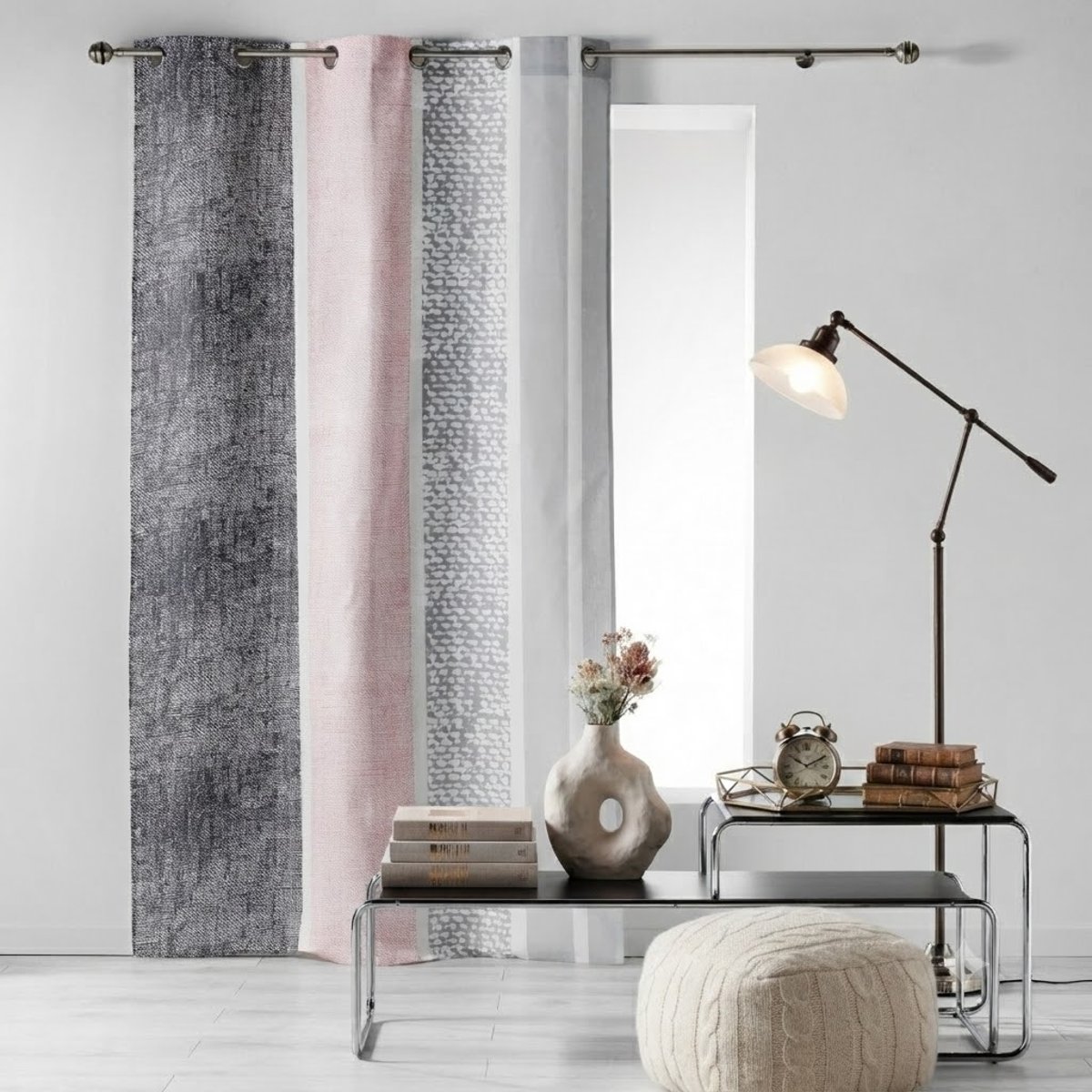 Rideau a oeillets 140 x 240 cm Textilio Rose rose, EDEN