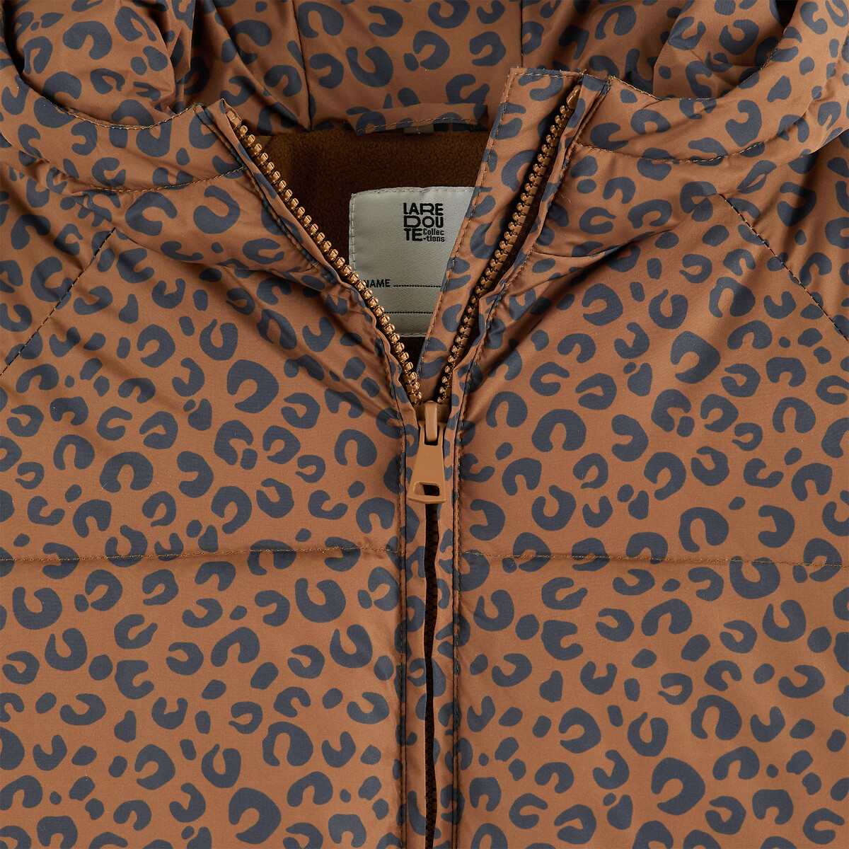 Doudoune chaude à capuche, motif animalier ou floral imprimé léopard, LA REDOUTE COLLECTIONS