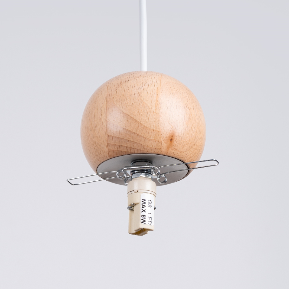 Suspension Verre Blanc/Bois Naturel G9 3 Pekka blanc, EDEN