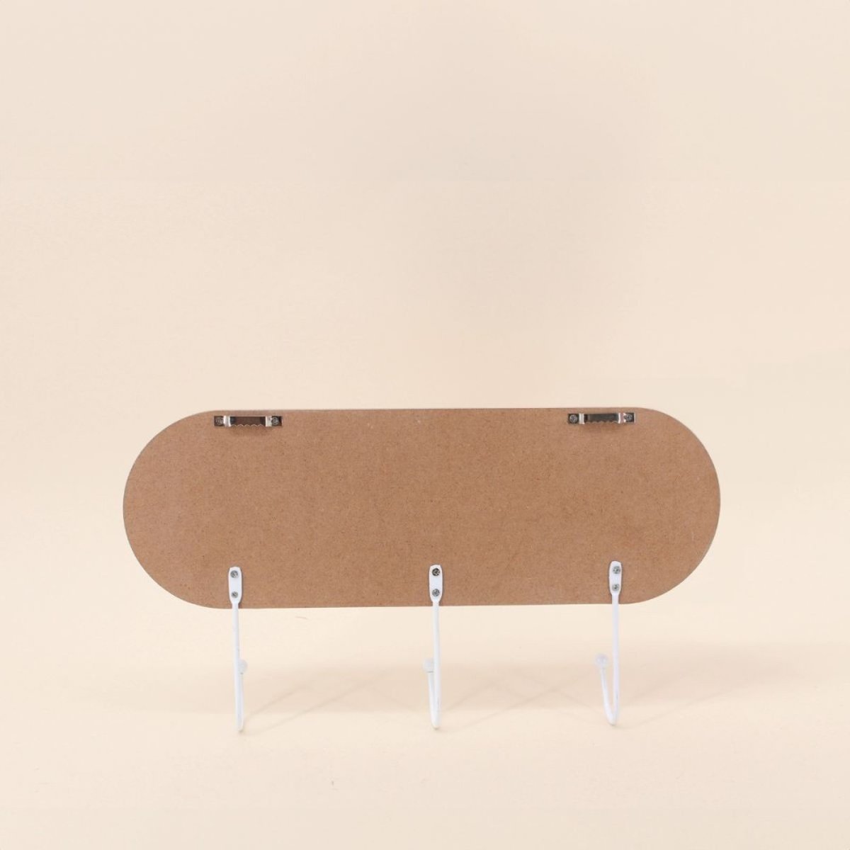 Porte manteau 3 têtes en bois et métal beige, ORNAMI