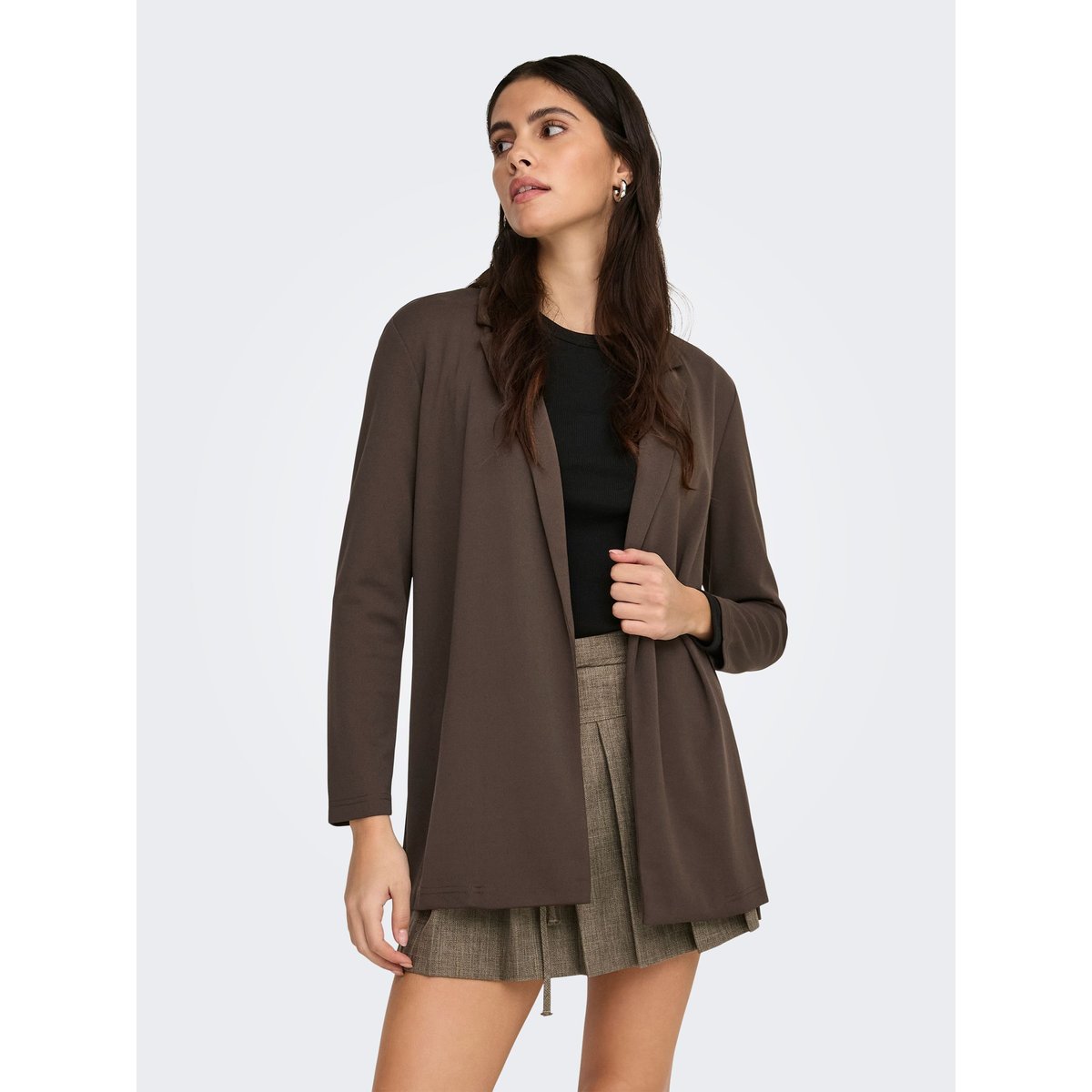 Blazer long, coupe droite chocolate brown 1, JDY