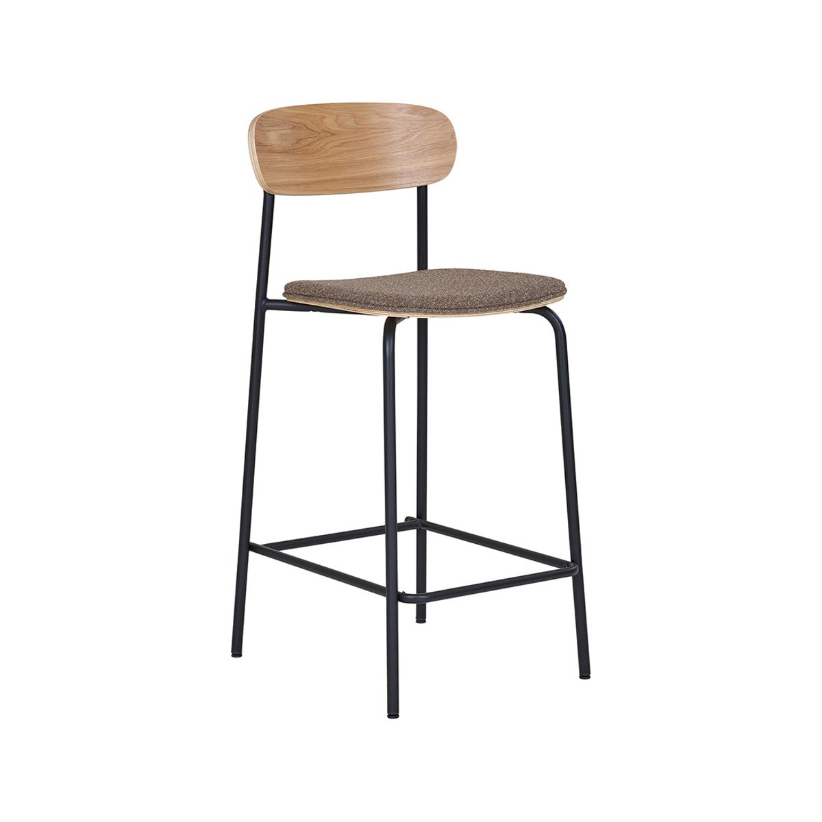 Lot de 2 tabourets en bois de frêne, ZOE marron, BEST MOBILIER