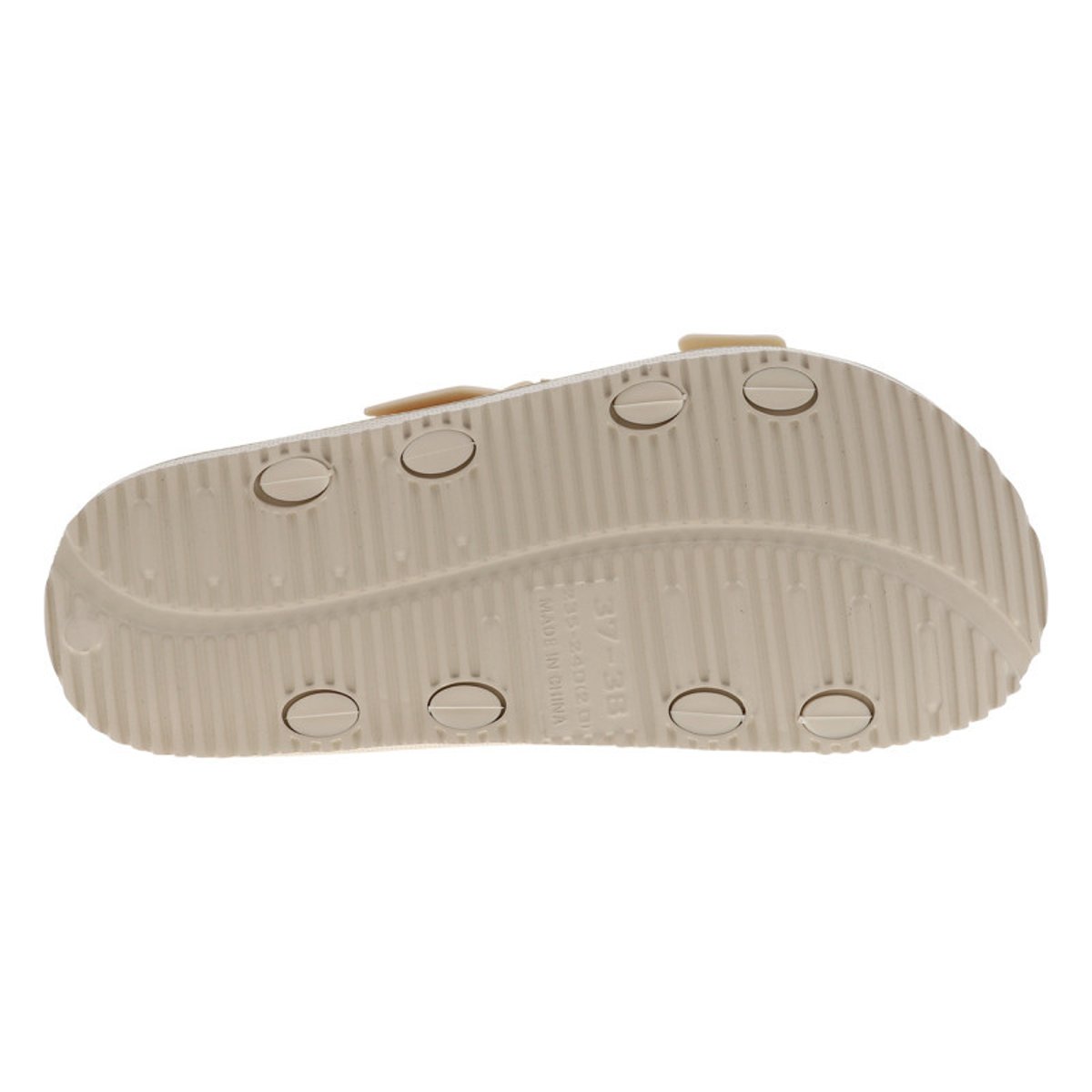 Sandales beiges avec un talon plat et 2 boucle à ardillon avec clous beige, PEPE JEANS