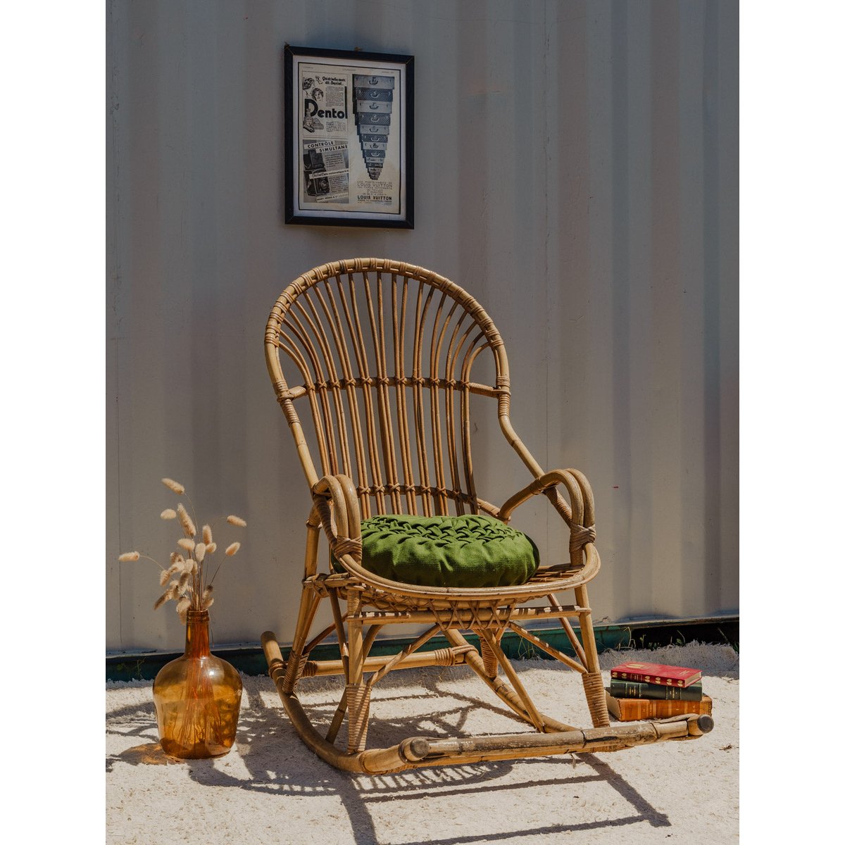 Rocking-chair en bambou Alibert N°85 - Bon état bois clair, DEBONGOUT