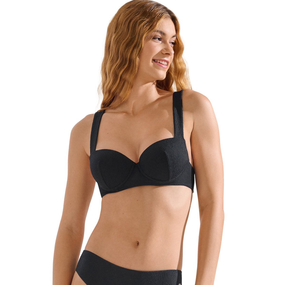 Haut maillot de bain préformé MALAGA noir, LISCA