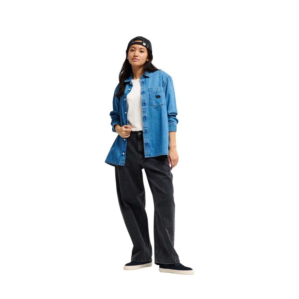 Chemise manches longues en denim CROMWELL bleu stone indigo, QUIKSILVER