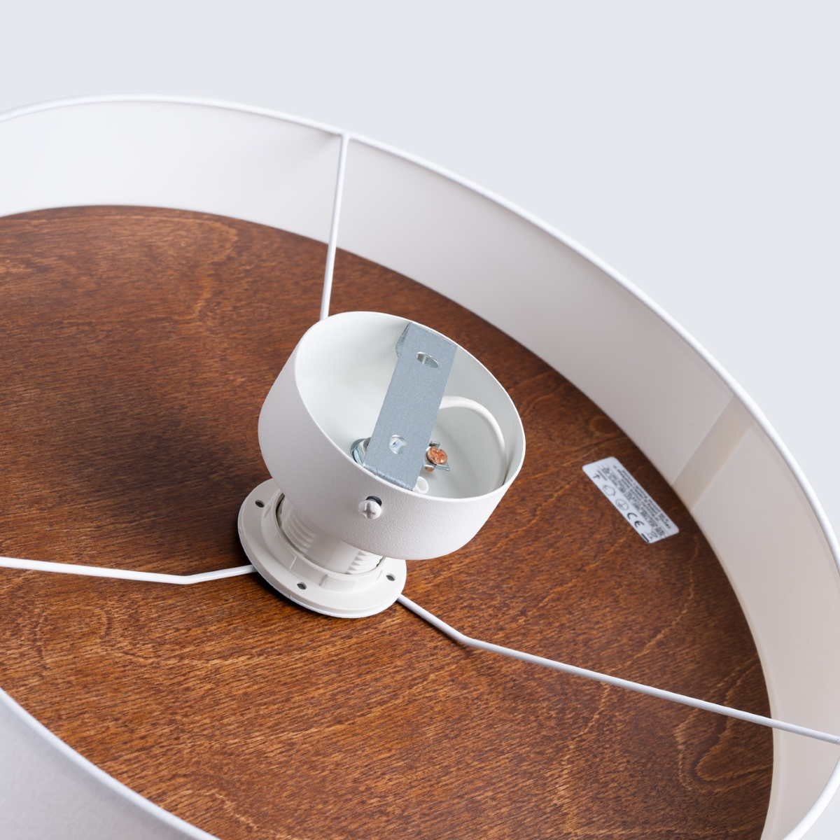 Plafonnier Tissu Blanc/Marron Foncé E27 1 Telesto blanc, EDEN