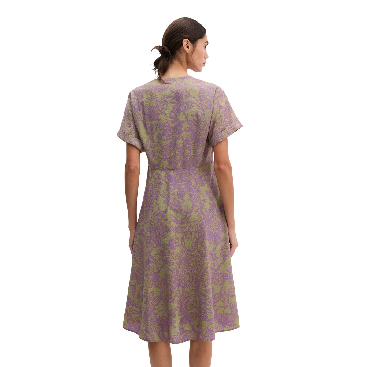 Robe crinkle shaped en mélange de viscose imprimée rose, MARC O'POLO