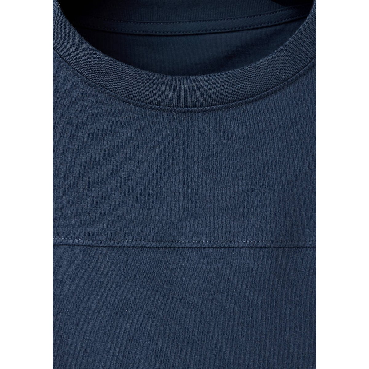 T-shirt coton détail coutures bleu marine, MANGO TEEN