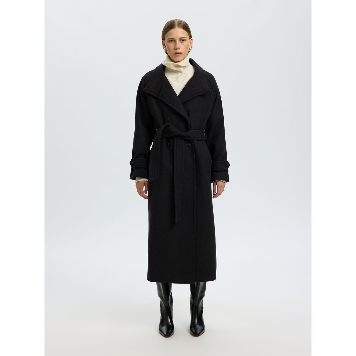 Manteau noir - black1, SELECTED