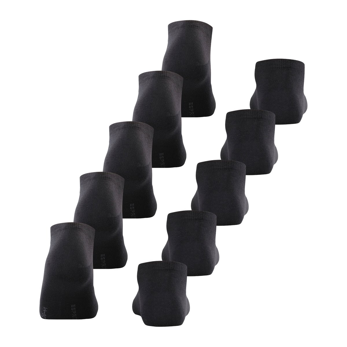 Socquettes basses Solid 5-Pack noir basique, ESPRIT