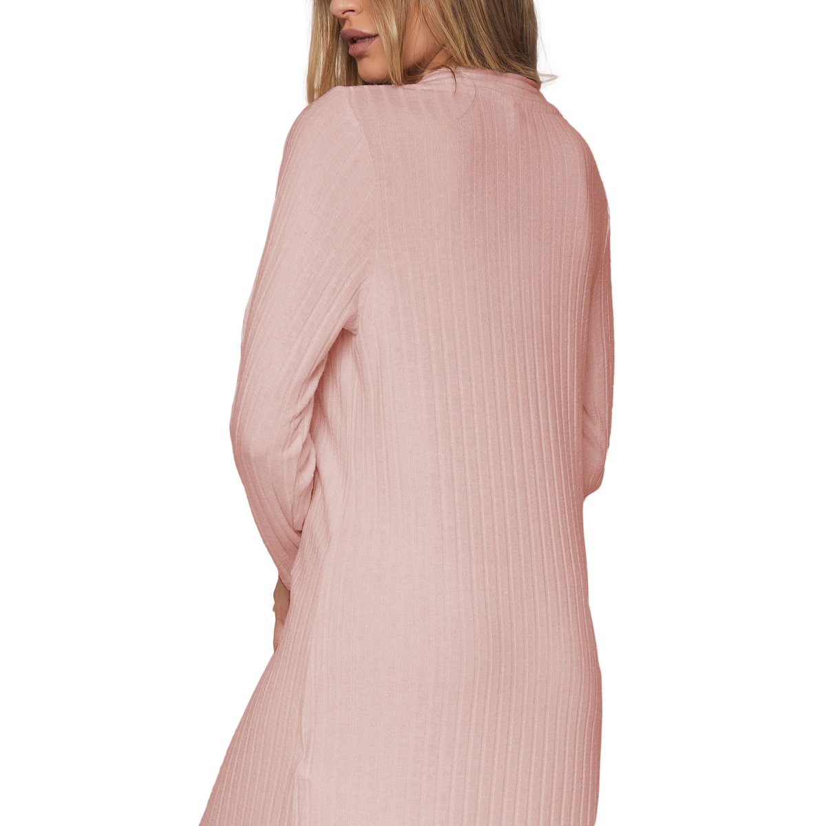 Chemise de nuit manches longues Elegant Line rose, ADMAS