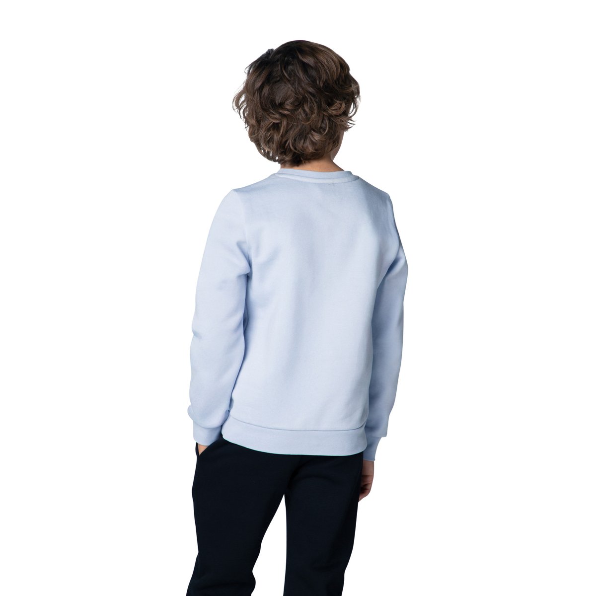 Sweat-shirt col rond bleu delave, BOSS KIDSWEAR