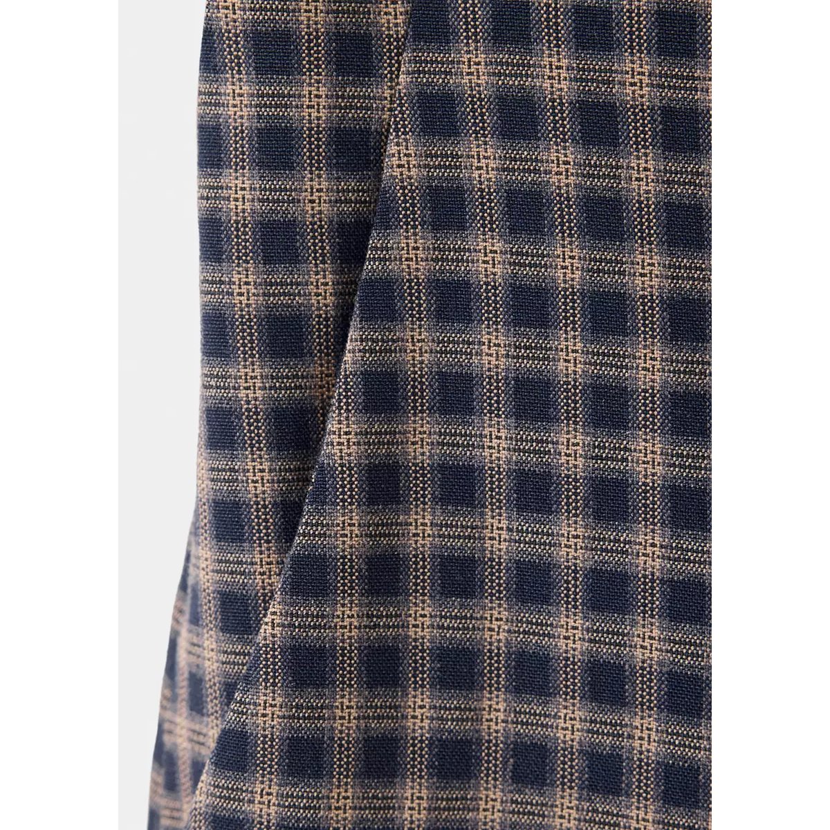 Pantalon wide leg à carreaux bleu marine, MANGO KIDS