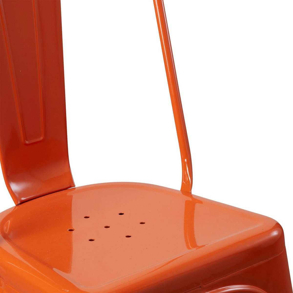 Lot de 4 chaises bistrot en métal NIKO orange, TOILINUX