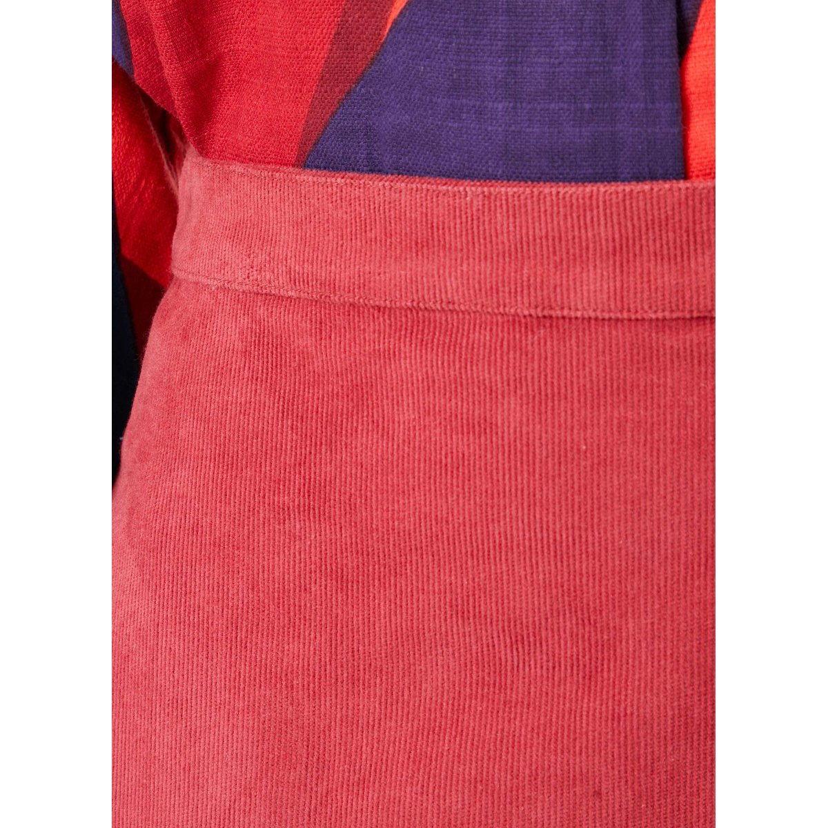 Jupe courte velours côtelé NINETTE rouge fraise, PRINCESSE NOMADE