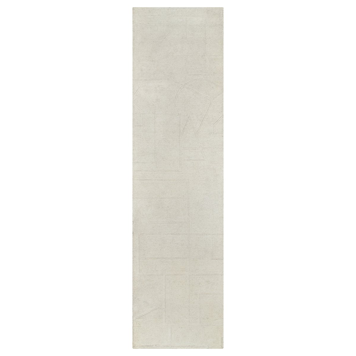 Tapis couloir moderne à motifs géométriques , Hamptons TWENTYEIGHT blanc crème, WECON HOME