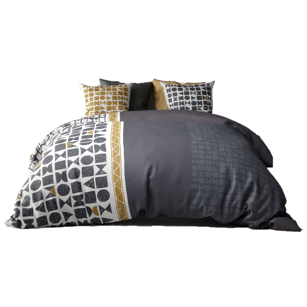 Parure de lit reversible Union gris, EDEN