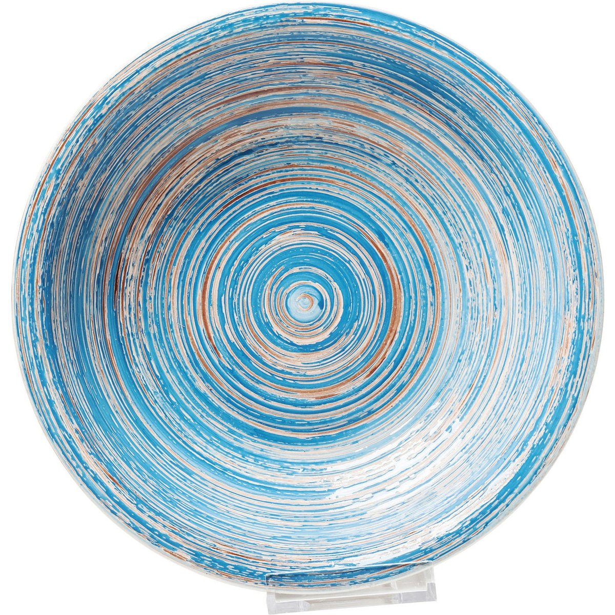 Lot de 4 assiettes creuses, SWIRL bleu, KARE DESIGN