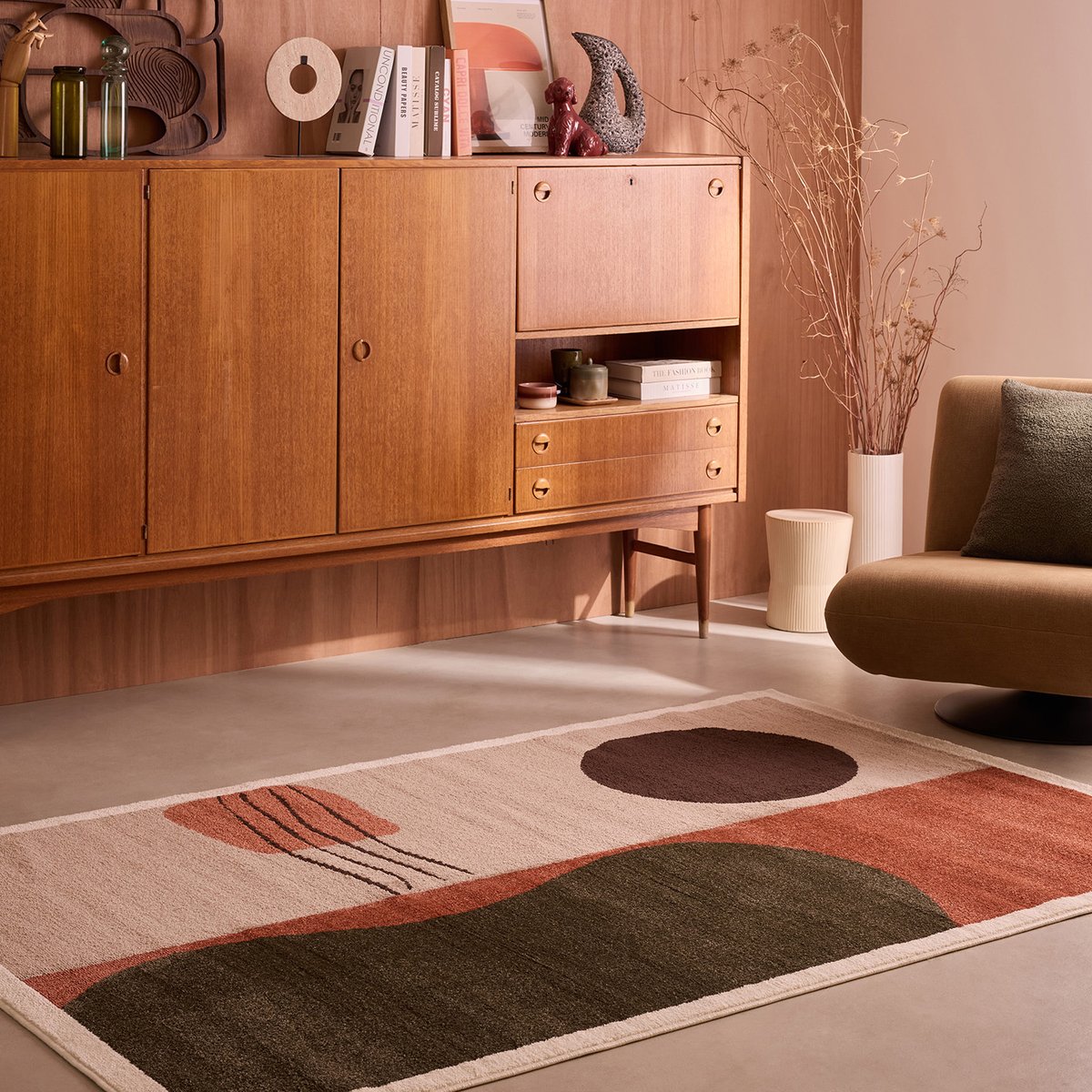 Tapis intérieur motif organique EUPHORIA multicolore, NAZAR RUGS