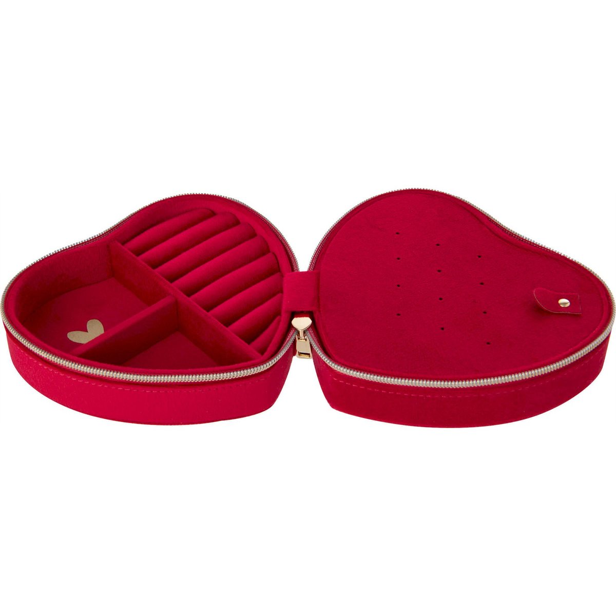 Boîte à bijoux cœur en velours rouge carmin, RECOLLECTION