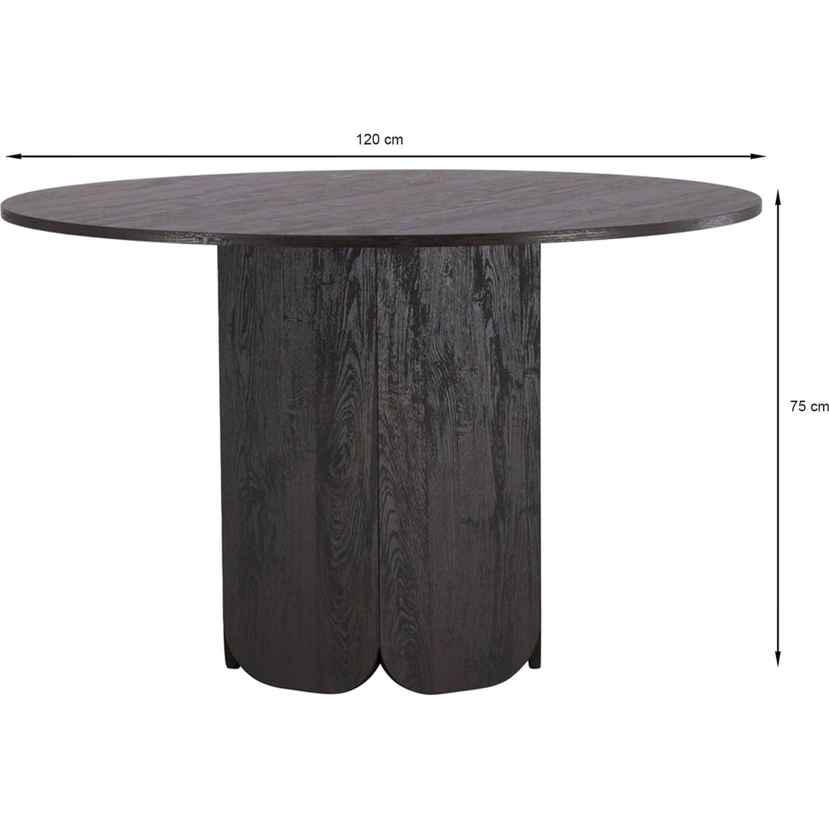 Table à manger ronde collection VEYLA noir mat, RECOLLECTION