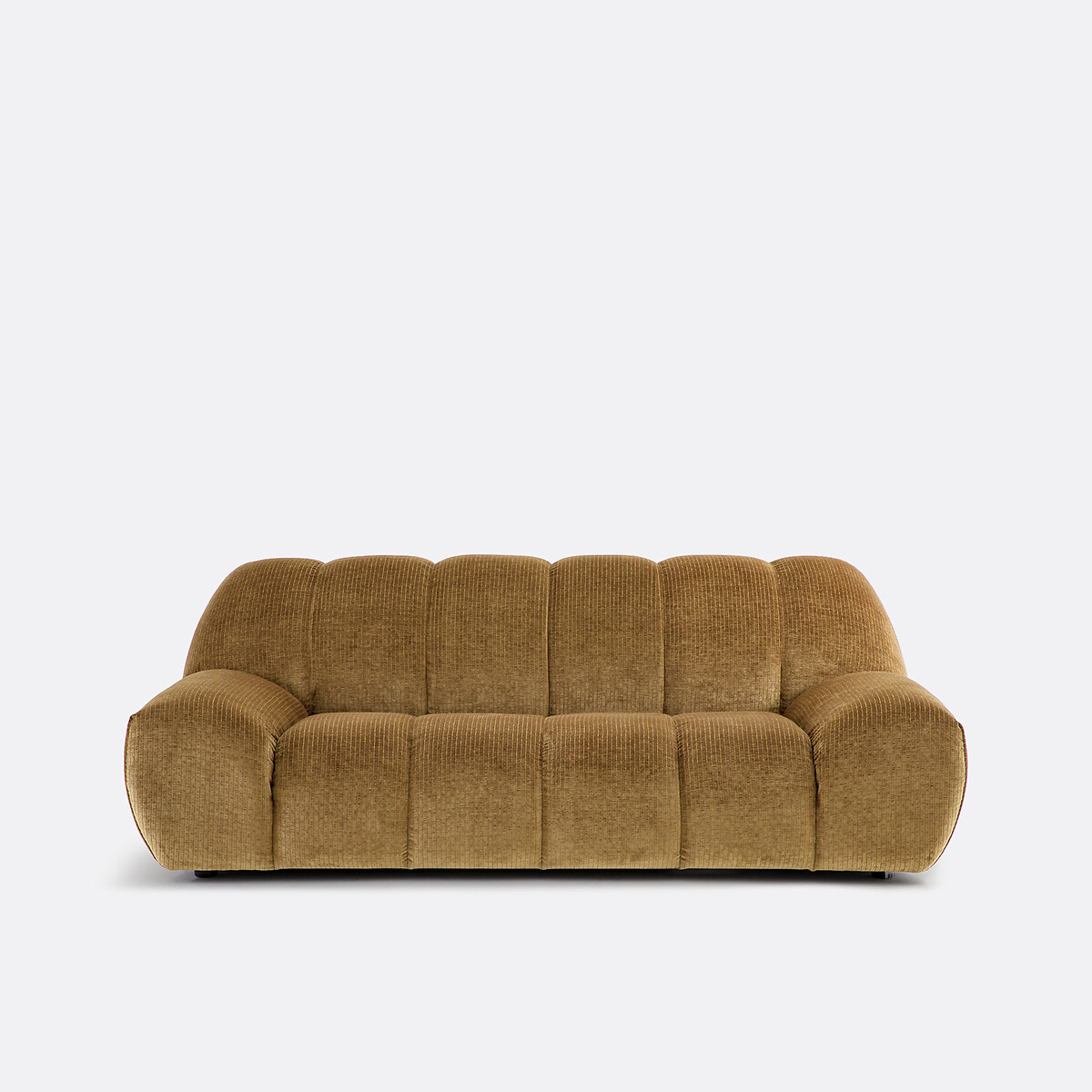 Canapé en velours côtelé vintage, 3 places, Nuria bronze, LA REDOUTE INTERIEURS