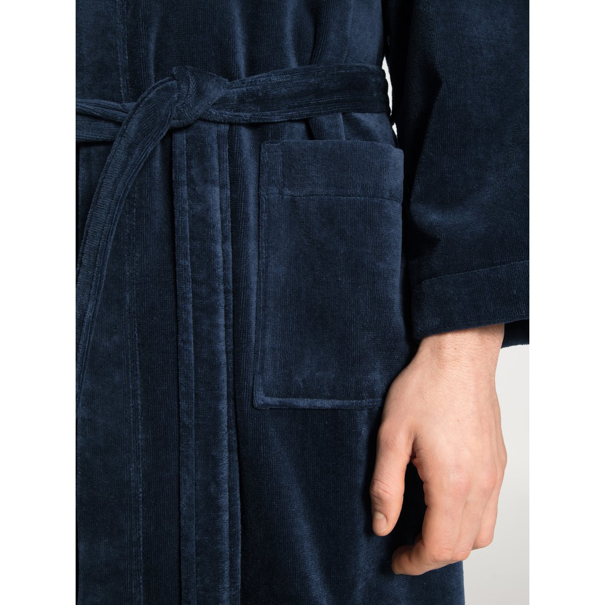 Peignoir manches longues Coton AFTER SHOWER bleu foncé, CALIDA