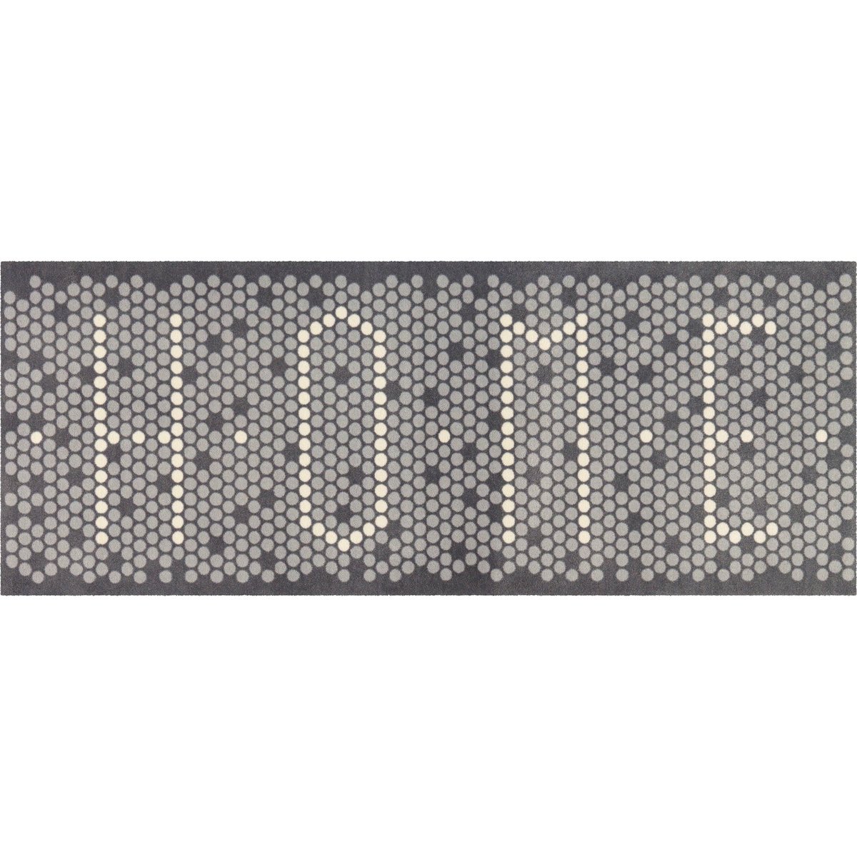 Paillasson d'entrée antidérapant motif texte gris anthracite avec motif beige clair, ARTE ESPINA