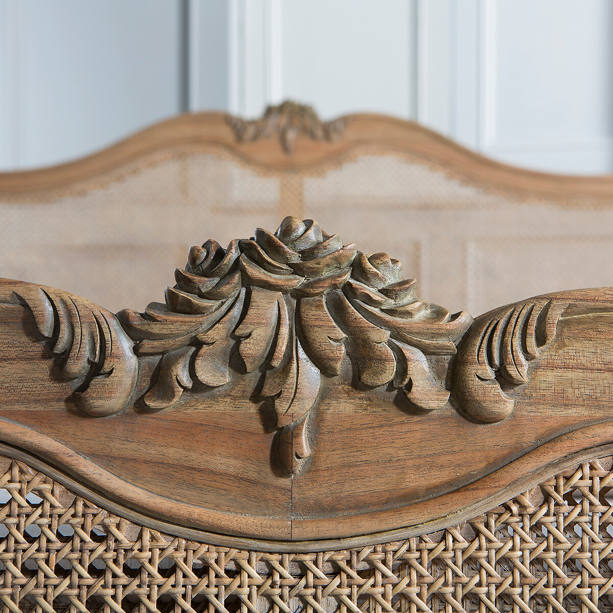 Cleo French Vintage Rattan Bed wood, ÉDITÉ