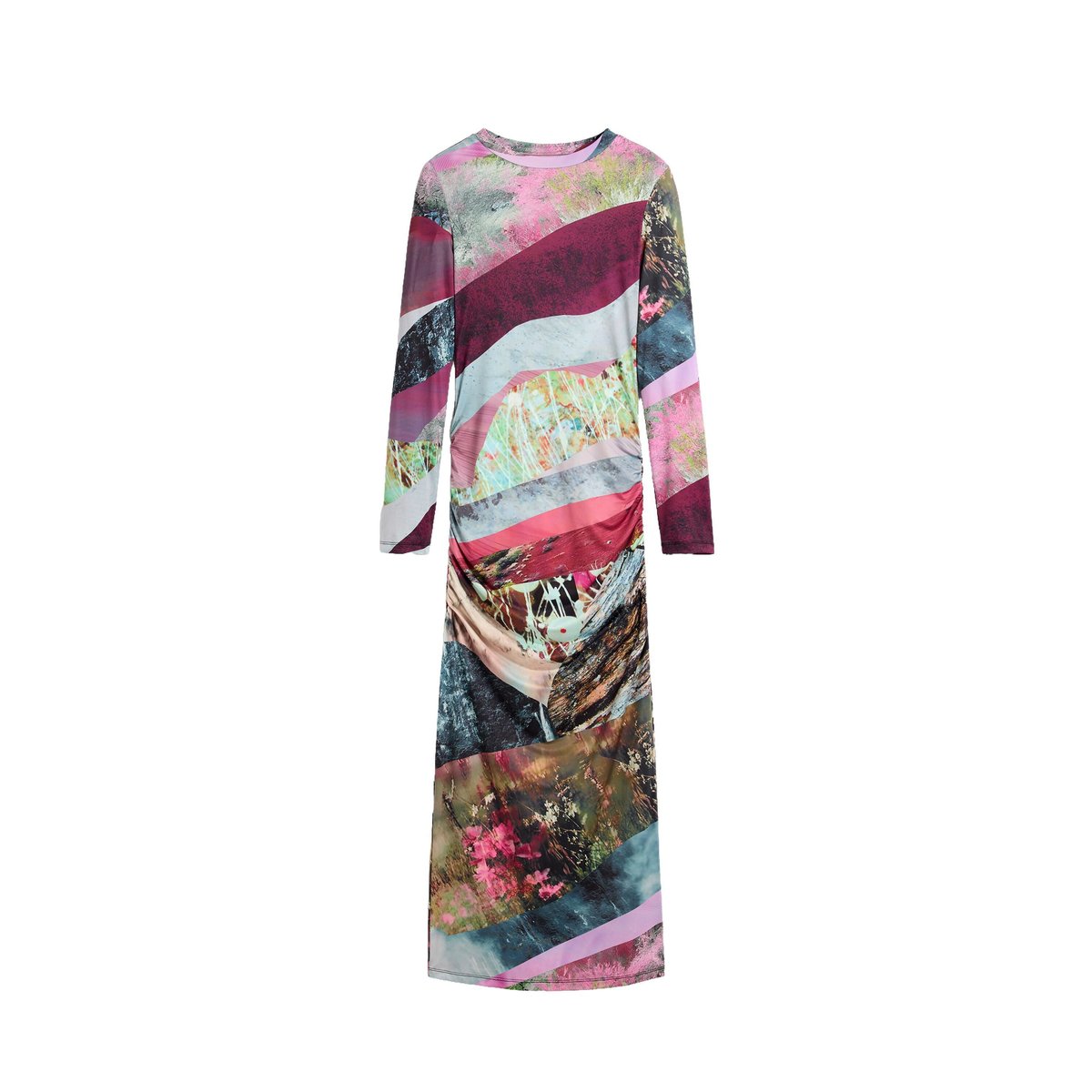 Robe en maille à manches longues multicolore, DESIGUAL