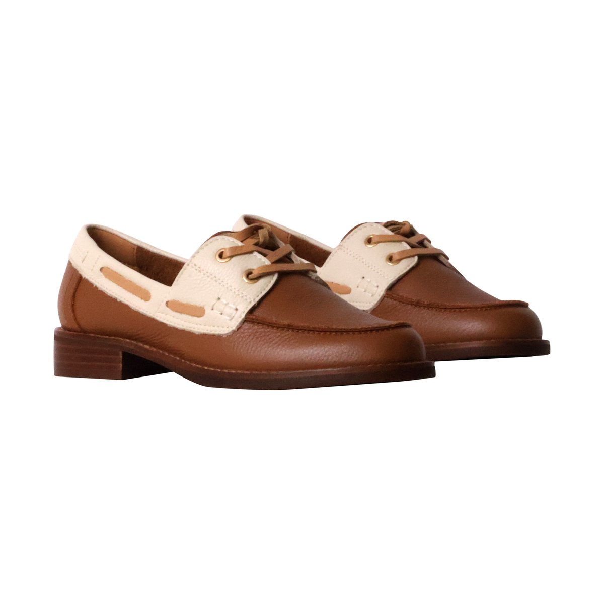 Mocassin Cuir Flore cognac, EMILIE KARSTON
