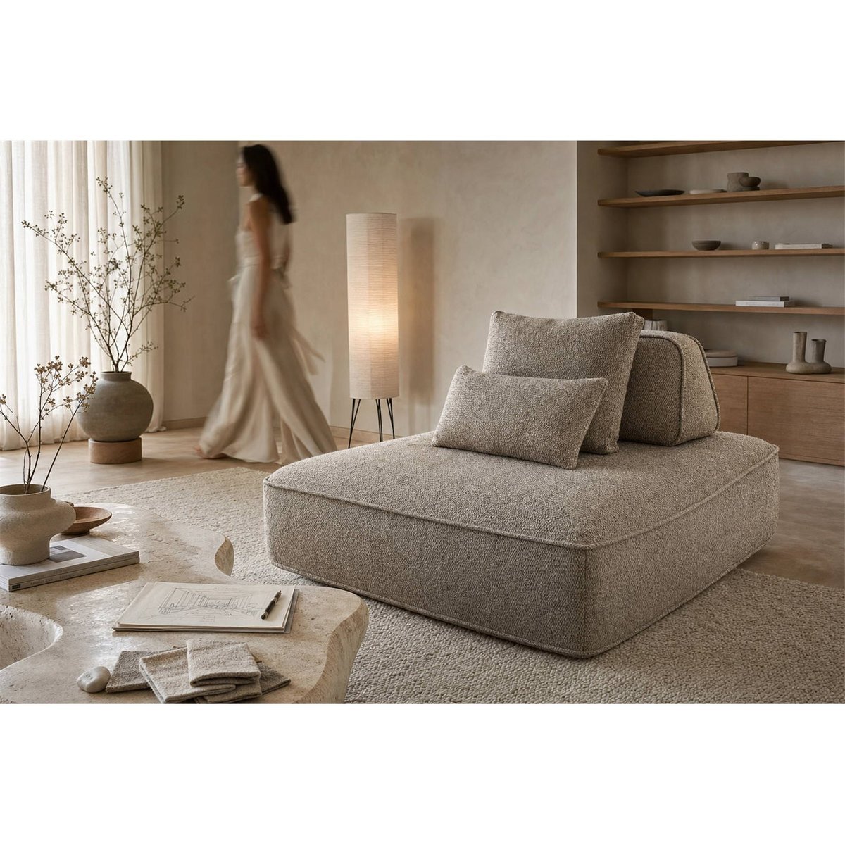 Fauteuil modulable dossier mobile moka boldweave, RECOLLECTION
