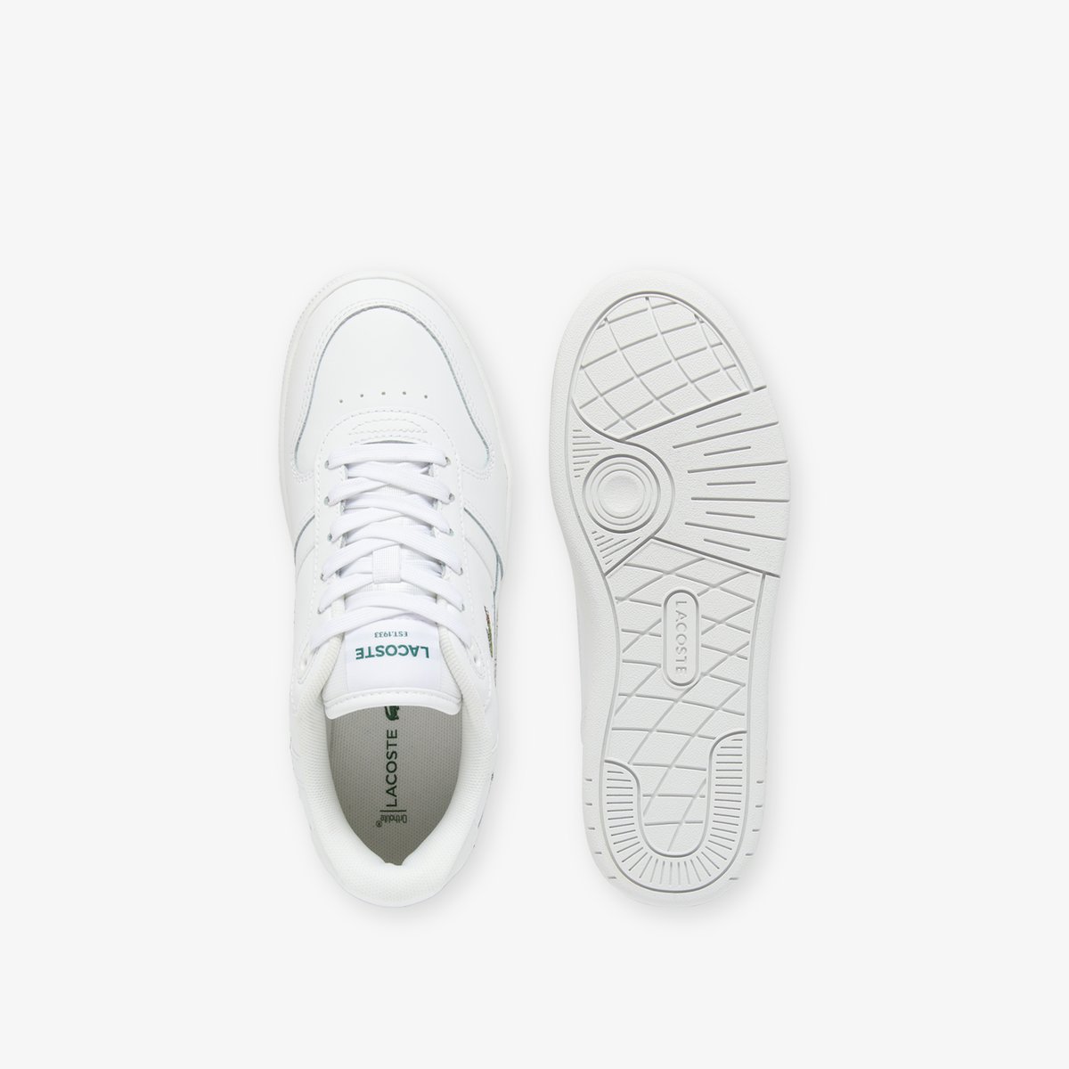 Sneakers T-Clip Set femme en cuir blanc-21g, LACOSTE
