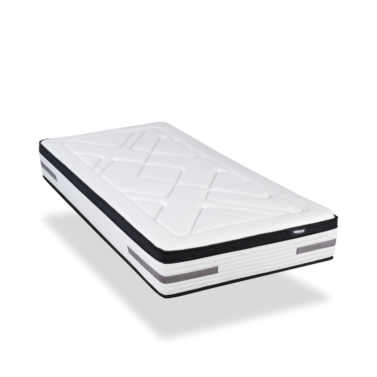 Matelas Ressorts ensachés Bellevue 90x200 cm Accueil Mémoire de forme blanc, BELLECOUR