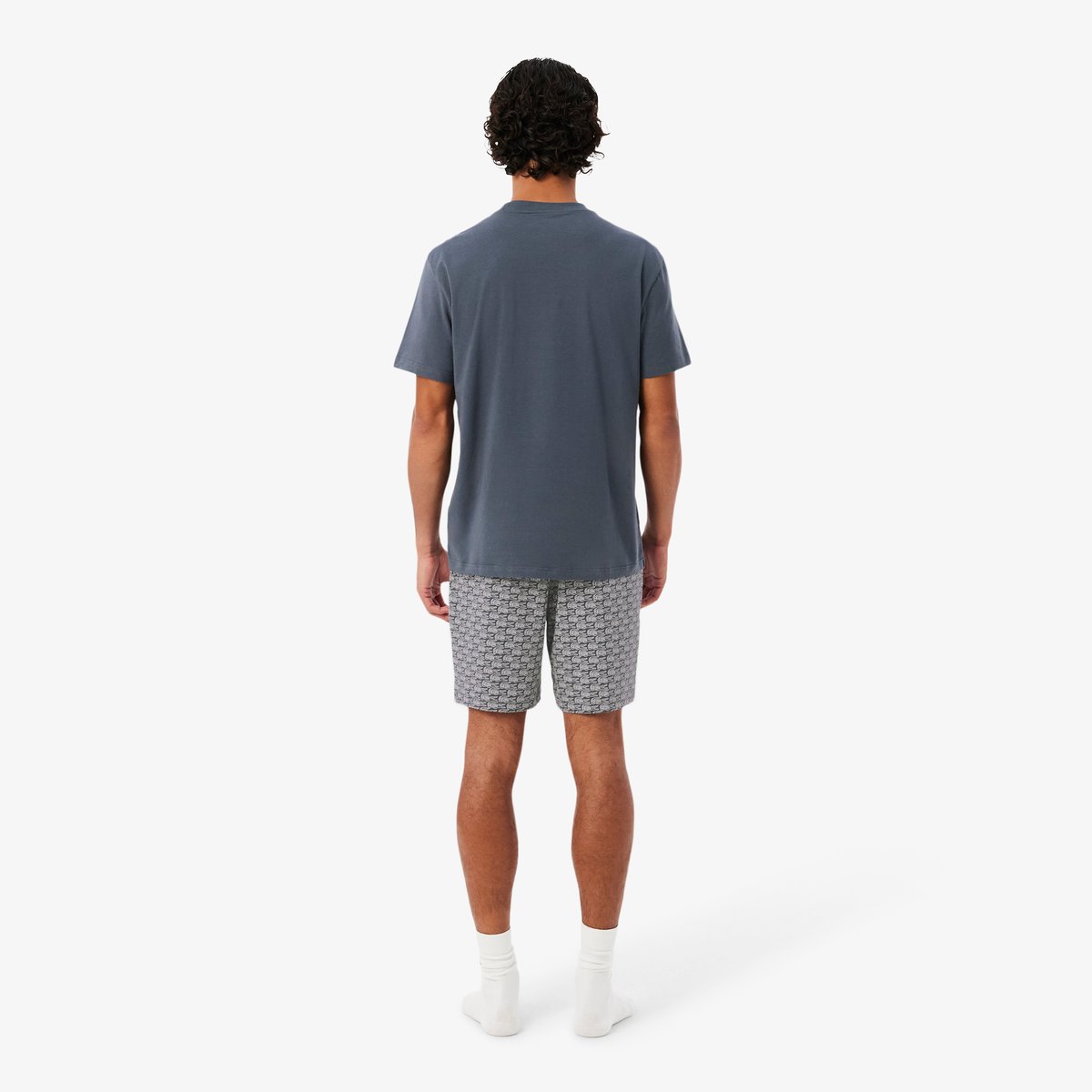 Pyjashort en jersey imprimé crocodiles gris-2si, LACOSTE