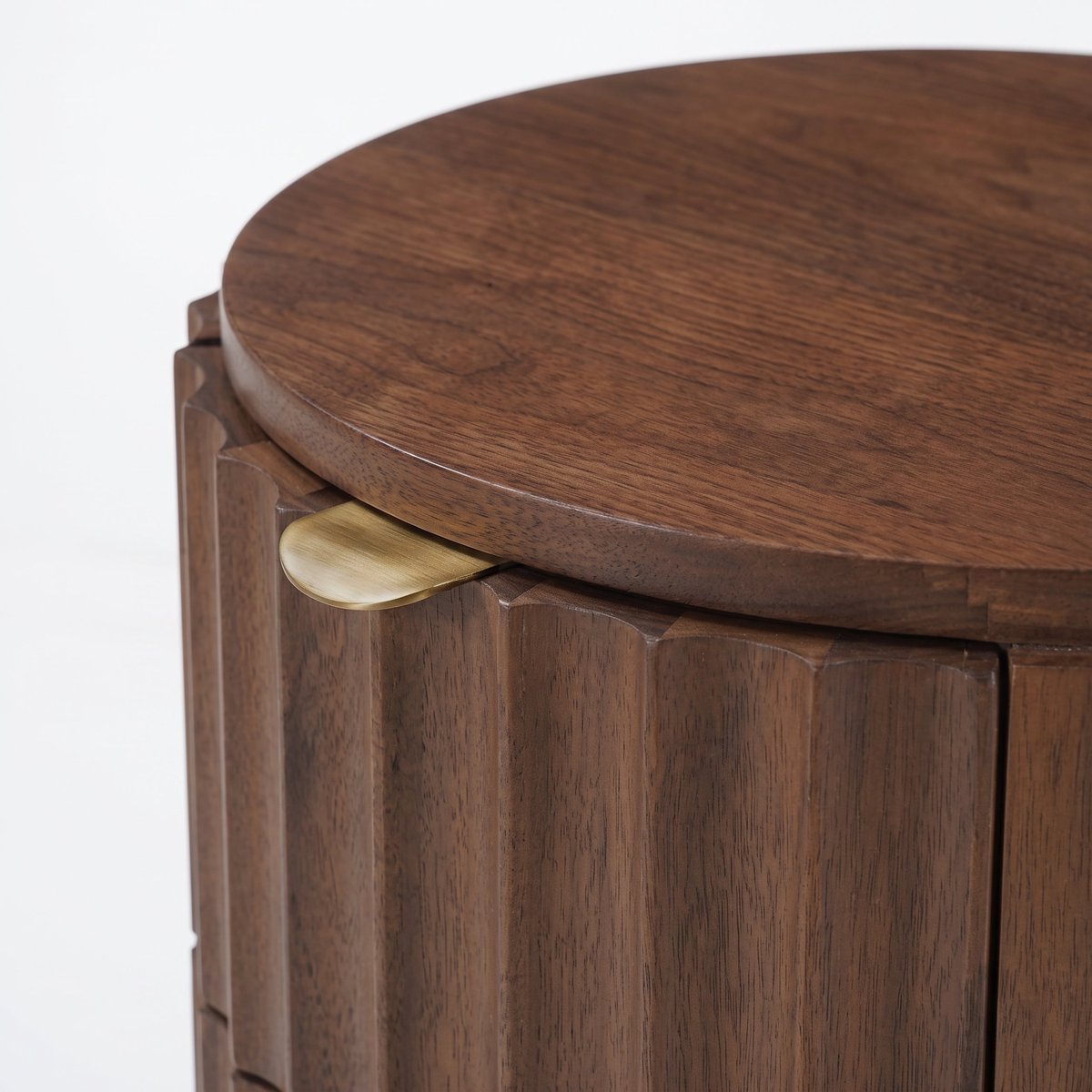 Table d'appoint en bois de manguier finition noyer, 2 tiroirs - LIVIO marron foncé, MAISON PAVANE