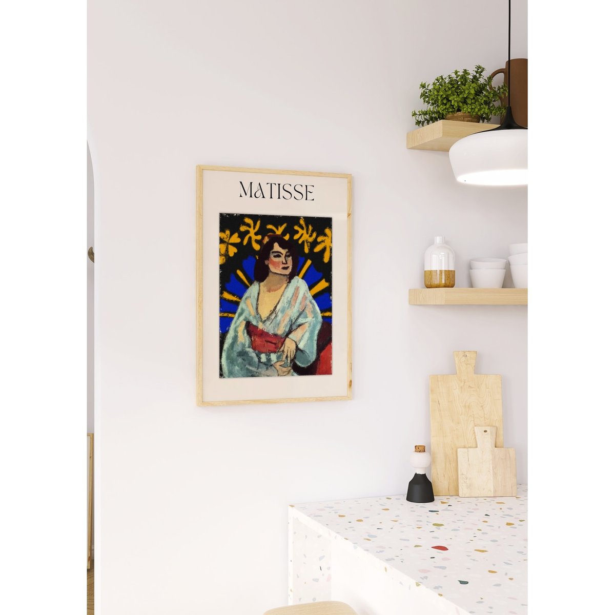 Poster Matisse - Femme en robe bleue blanc, L'AFFICHERIE