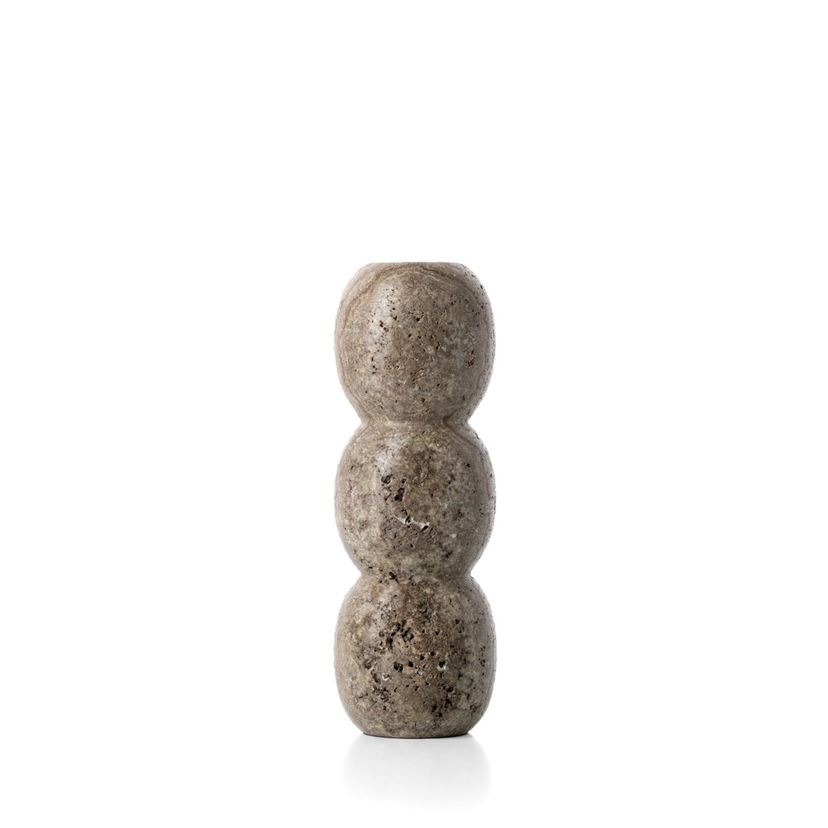 Bougeoir en travertin TRAVERTINE TOTEM gris, BAZAR BIZAR