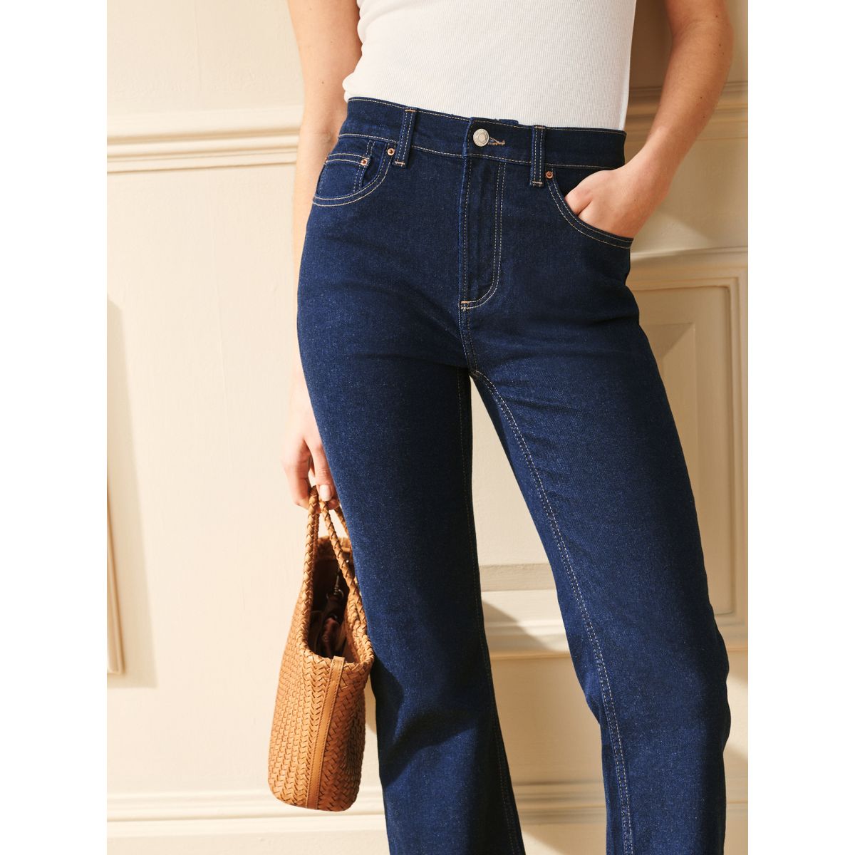 Jean bootcut à taille mi-haute, lot de 2 noir/indigo, NEXT