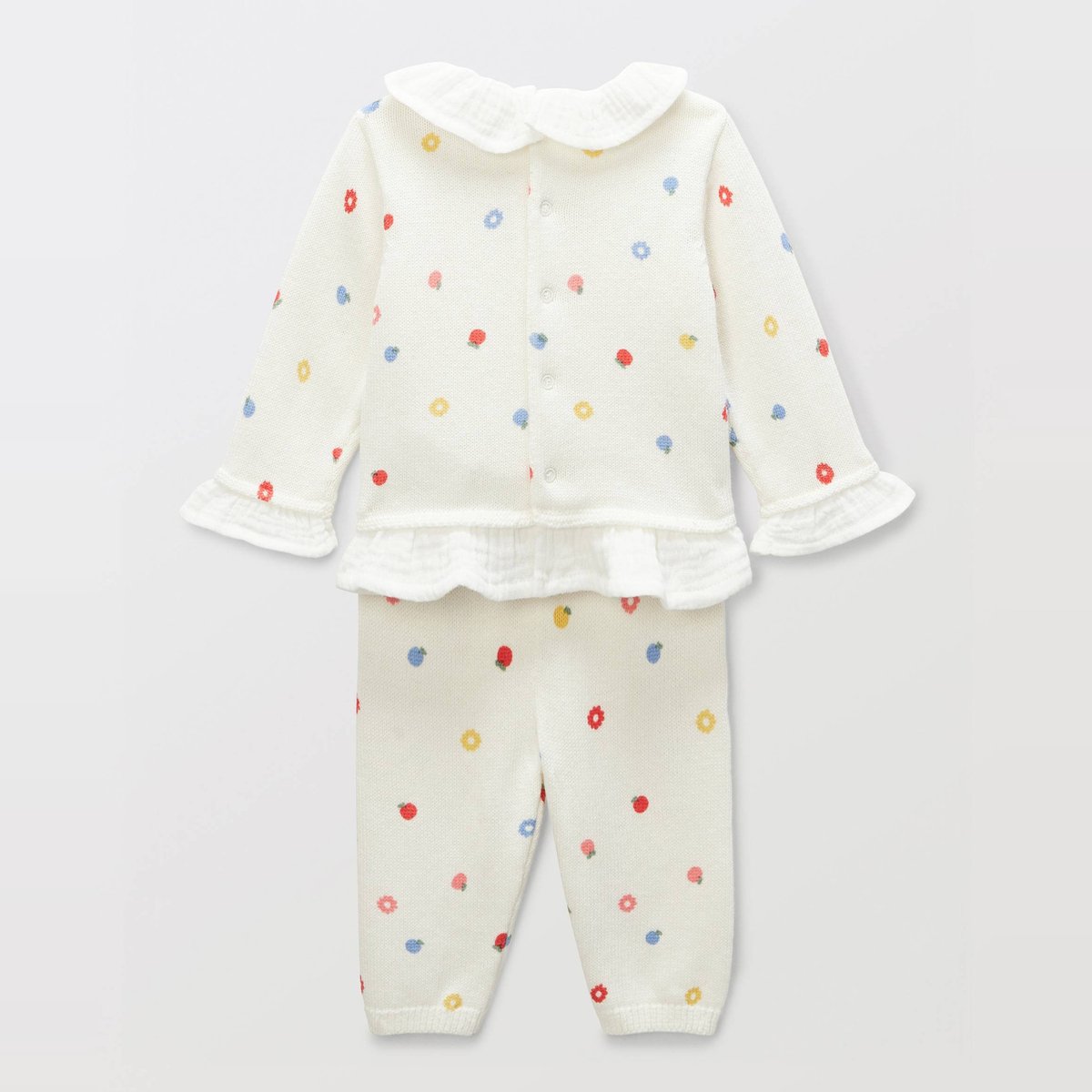 Ensemble tricot imprimé contenant de la laine ecru, BOUT'CHOU