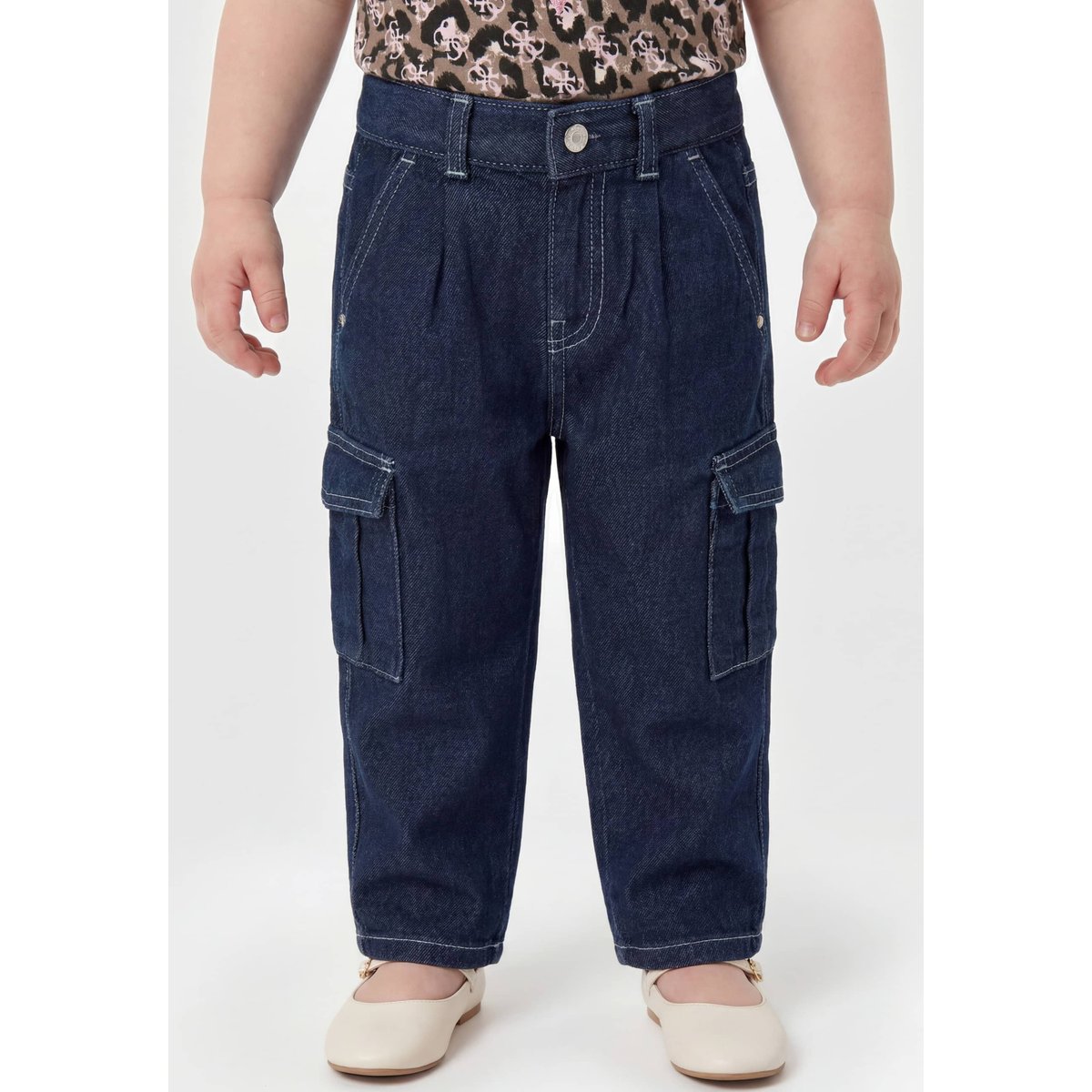 Jeans Cargo Wide Leg bleu foncé, GUESS KIDS