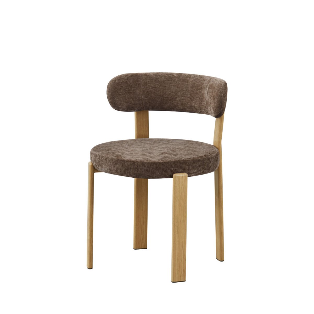 Lot de 2 chaises en tissu piètement effet bois clair- IZZY marron, DRAWER