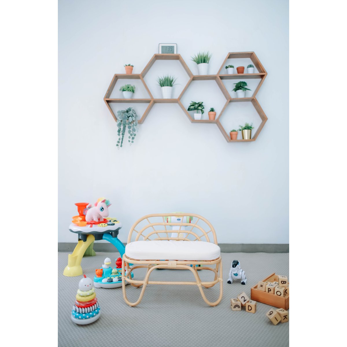 Canapé pour enfants, rotin naturel, SORONG marron, NORDLYS