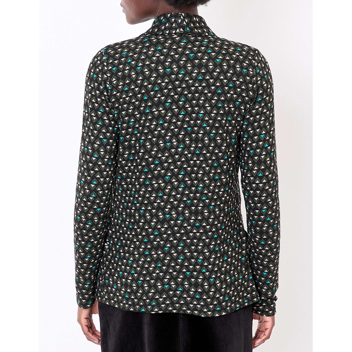 Veste souple ajustée maille imprimée CATLINE turquoise, LA FIANCÉE