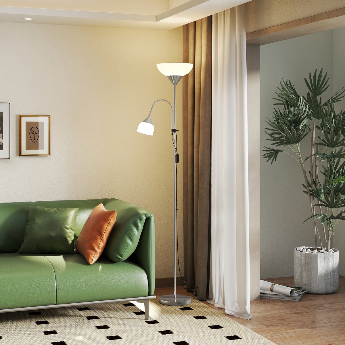 Lampadaire Métal Argent gris, HOMCOM